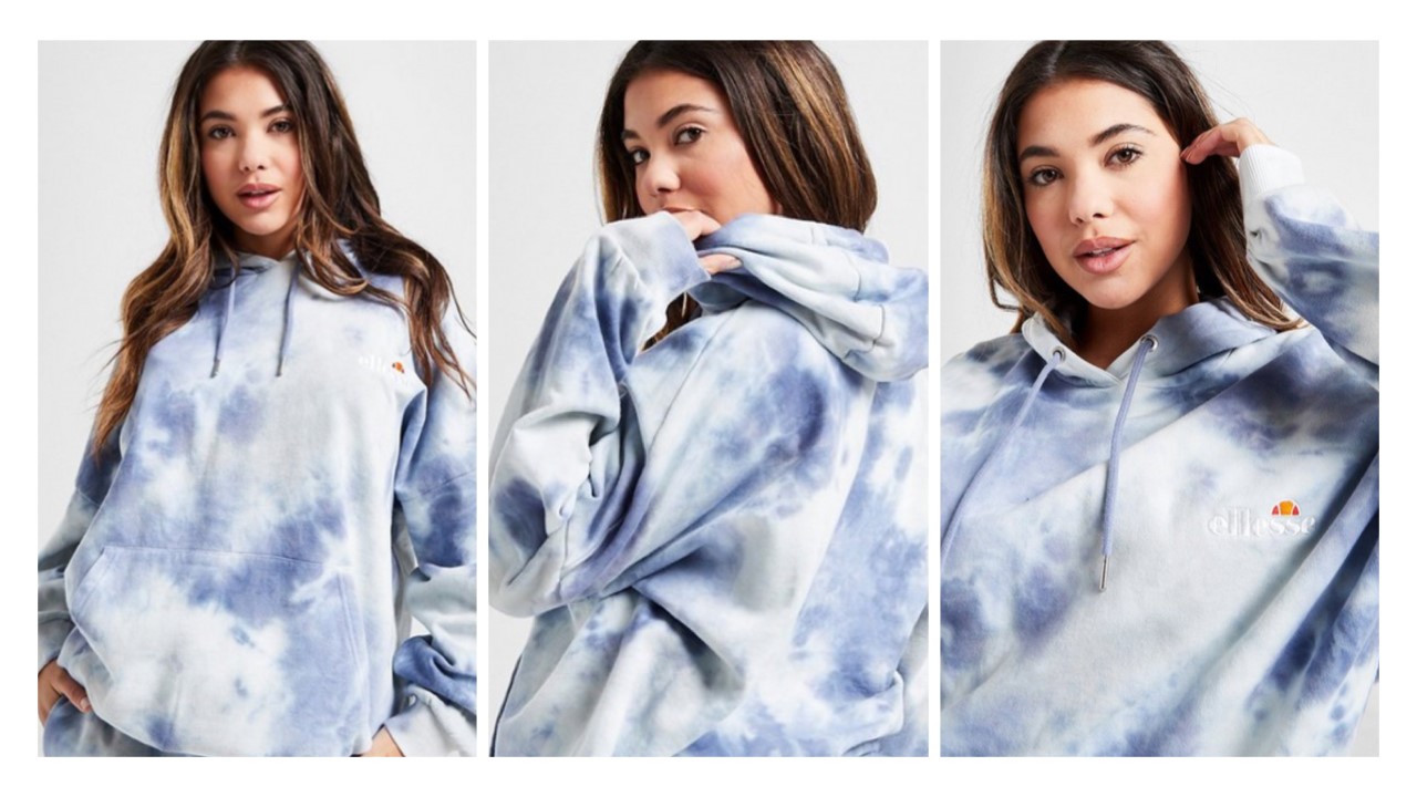 Ellesse tie dye all online over print boyfriend hoodi